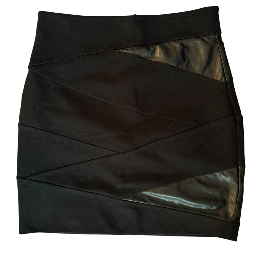 Talula High Waisted Faux Leather Mini Skirt  - Black